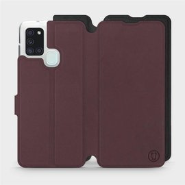 Phone Case Samsung Galaxy A21S - Design Burgundy with Black