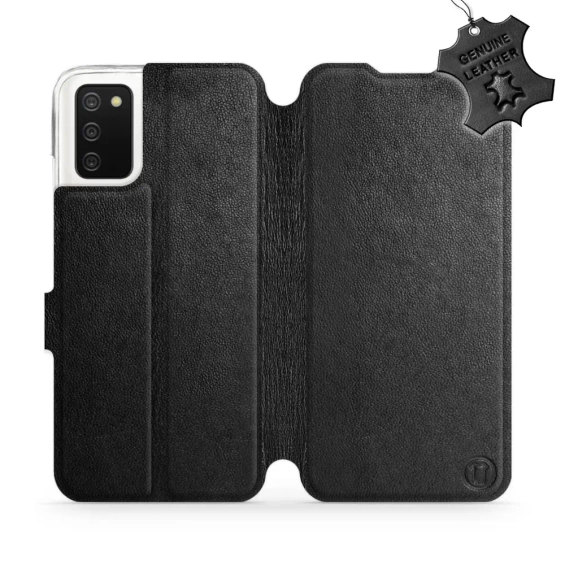 Phone Case Samsung Galaxy A03S - Design Black Leather