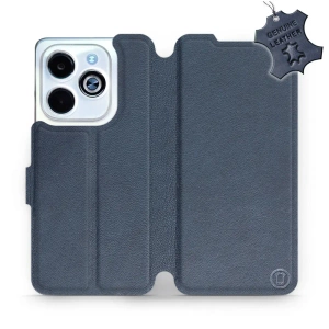 Phone Case Infinix HOT 40i - Design Blue Leather