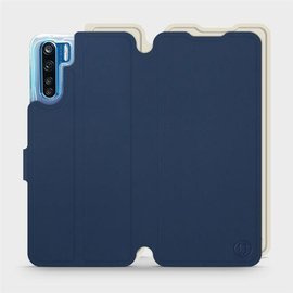 Etui Soft Touch do OPPO A91 - wzór Głęboki granat z platyną