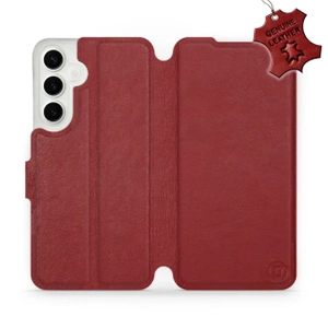Phone Case Samsung Galaxy S24 Plus - Design Dark Red Leather