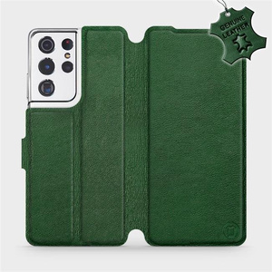Phone Case Samsung Galaxy S21 Ultra - Design Green Leather