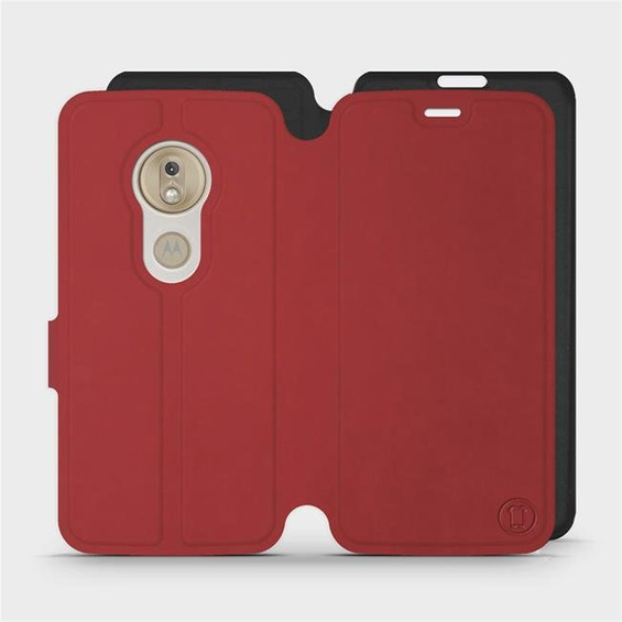 Hülle für Motorola Moto G7 Play - Farbe Dunkelrot mit Schwarz