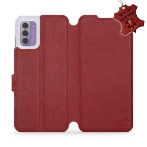 Phone Case Nokia G42 - Design Dark Red Leather