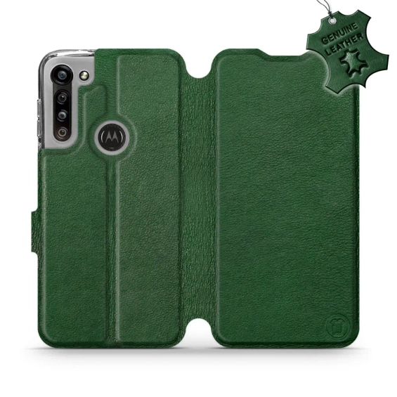 Hülle für Motorola Moto G8 Power - Farbe Green Leather