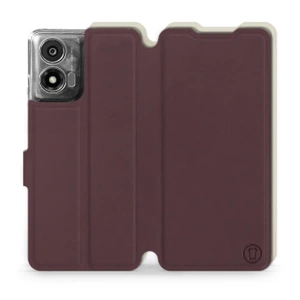 Phone Case Motorola Moto E14 - Design Burgundy with Platinum