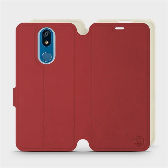 Etui Soft Touch do LG K40 - wzór Zachodząca czerwień z platyną