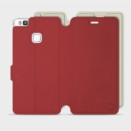Phone Case Huawei P9 Lite - Design Dark Red with Platinum