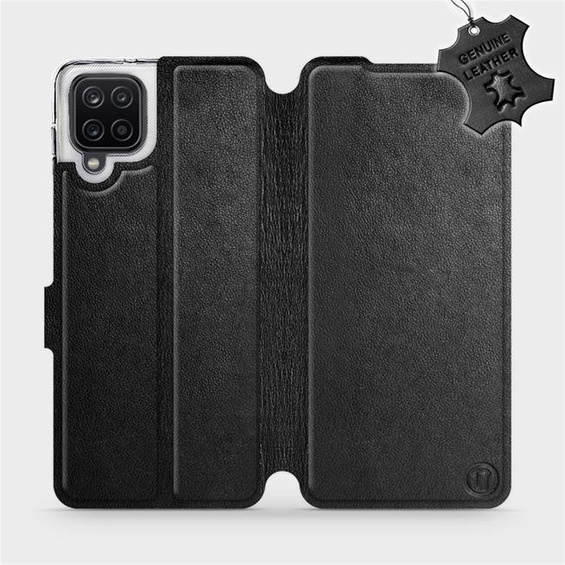 Phone Case Samsung Galaxy A12 - Design Black Leather
