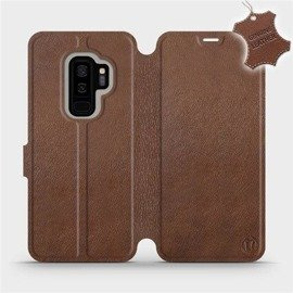 Etui ze skóry naturalnej do Samsung Galaxy S9 Plus - wzór Brown Leather