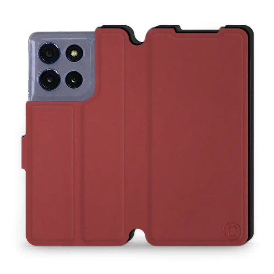 Phone Case Motorola Moto G86 5G - Design Dark Red with Black