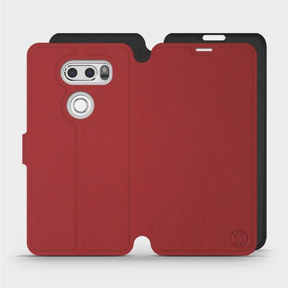 Phone Case LG V30 - Design Dark Red with Black