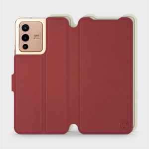 Phone Case Vivo V23 5G - Design Dark Red with Platinum
