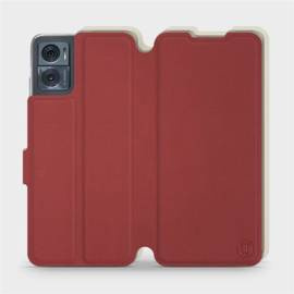 Phone Case Motorola Moto E22i - Design Dark Red with Platinum