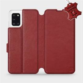Phone Case Samsung Galaxy A31 - Design Dark Red Leather