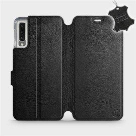Phone Case Samsung Galaxy A7 2018 - Design Black Leather