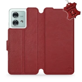 Phone Case Motorola Edge 40 Neo - Design Dark Red Leather