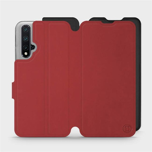 Hülle für Huawei Honor 20 - Farbe Dunkelrot mit Schwarz