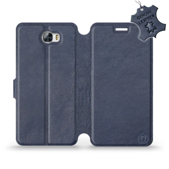Phone Case Huawei Y6 II Compact - Design Blue Leather