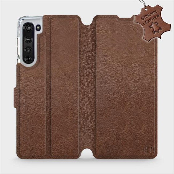 Phone Case Motorola Edge - Design Brown Leather