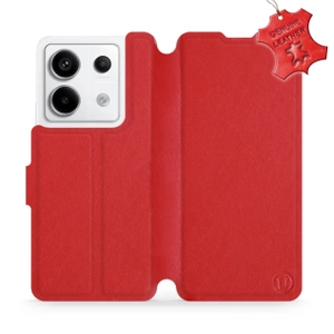 Etui ze skóry naturalnej do Xiaomi Redmi Note 13 PRO - wzór Red Leather