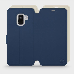 Etui Soft Touch do Samsung Galaxy A8 2018 - wzór Głęboki granat z platyną