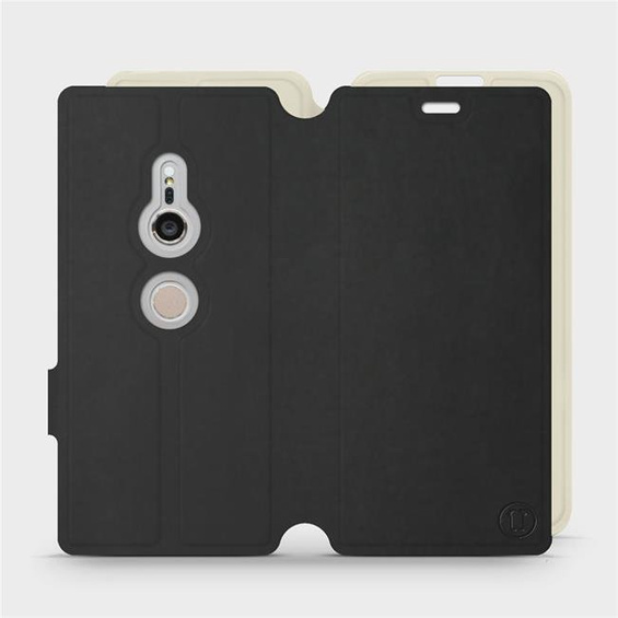 Etui Soft Touch do Sony Xperia XZ2 - wzór Satynowa czerń z platyną