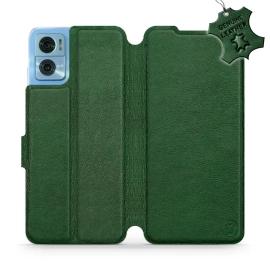 Phone Case Motorola Moto E22 - Design Green Leather