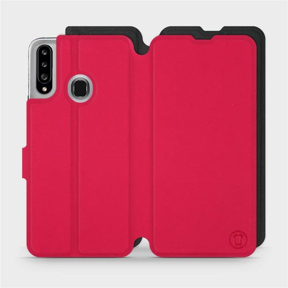 Etui Soft Touch do Samsung Galaxy A20S - wzór Żywa czerwień z czernią