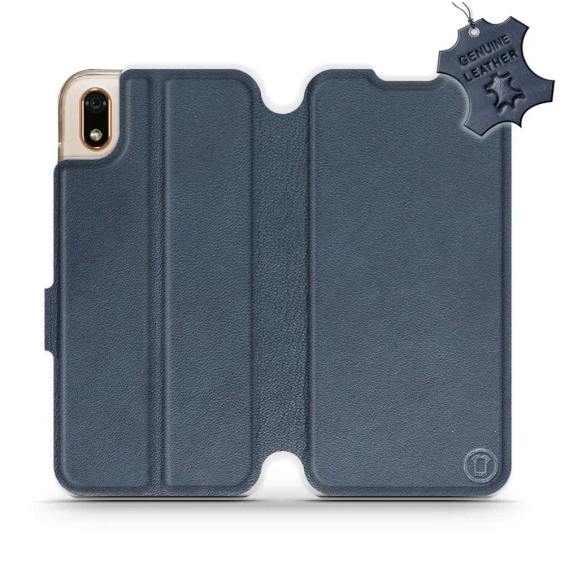 Phone Case Huawei Y5 2019 - Design Blue Leather