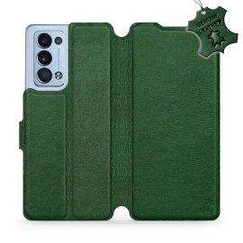 Etui ze skóry naturalnej do OPPO Reno 6 Pro 5G - wzór Green Leather