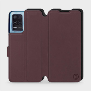 Etui Soft Touch do Realme 8 5G - wzór Matowy burgund z czernią