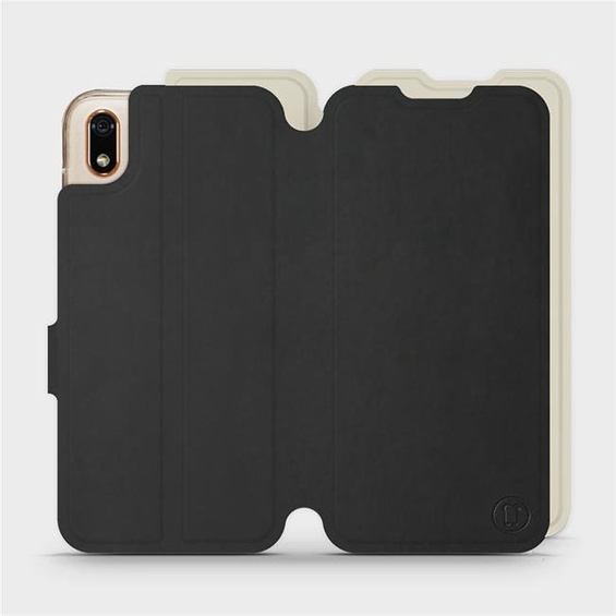 Etui Soft Touch do Huawei Y5 2019 - wzór Satynowa czerń z platyną