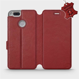 Phone Case Xiaomi Mi A1 - Design Dark Red Leather