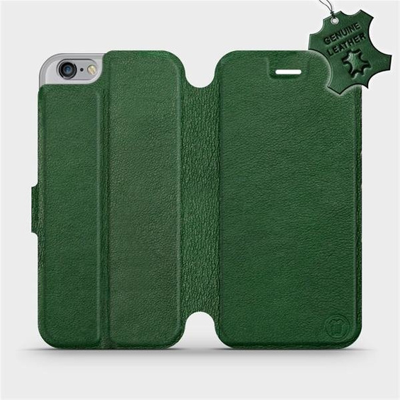 Etui ze skóry naturalnej do Apple iPhone 6 - wzór Green Leather