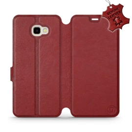 Phone Case Samsung Galaxy J4 Plus 2018 - Design Dark Red Leather