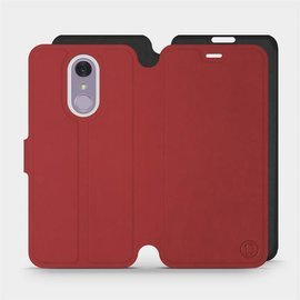 Phone Case LG Q7 - Design Dark Red with Black