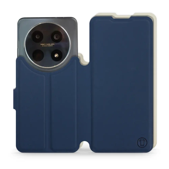 Hülle für Huawei Nova 12i - Farbe Marineblau mit Platin