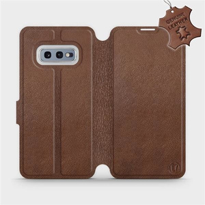 Phone Case Samsung Galaxy S10e - Design Brown Leather