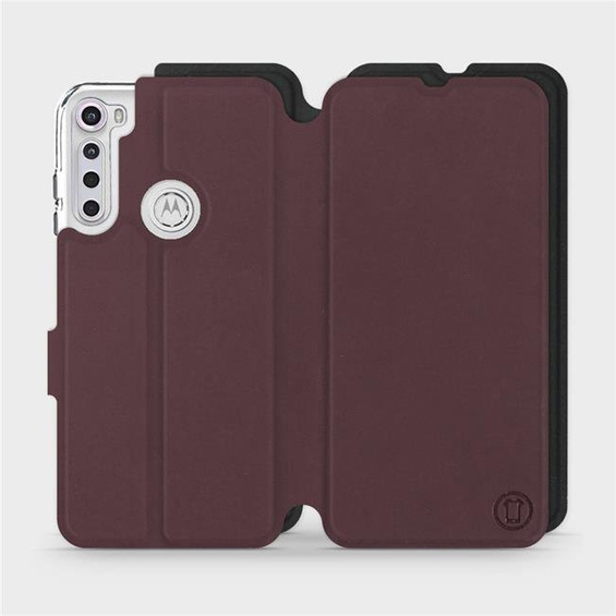 Phone Case Motorola One Fusion Plus - Design Burgundy with Black