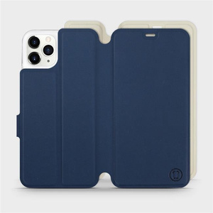 Hülle für Apple iPhone 11 Pro Max - Farbe Marineblau mit Platin