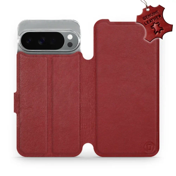 Phone Case Google Pixel 10 Pro XL - Design Dark Red Leather