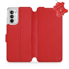 Phone Case Motorola Moto G82 5G - Design Red Leather