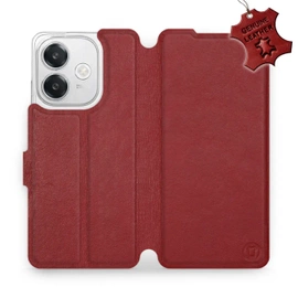 Hülle für OPPO A40M - Farbe Dark Red Leather