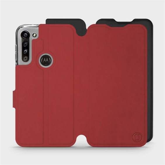 Etui Soft Touch do Motorola Moto G8 Power - wzór Zachodząca czerwień z platyną