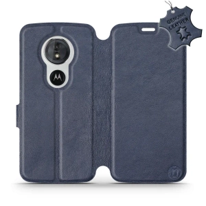 Phone Case Motorola Moto E5 - Design Blue Leather