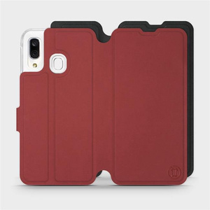 Phone Case Samsung Galaxy A40 - Design Dark Red with Black