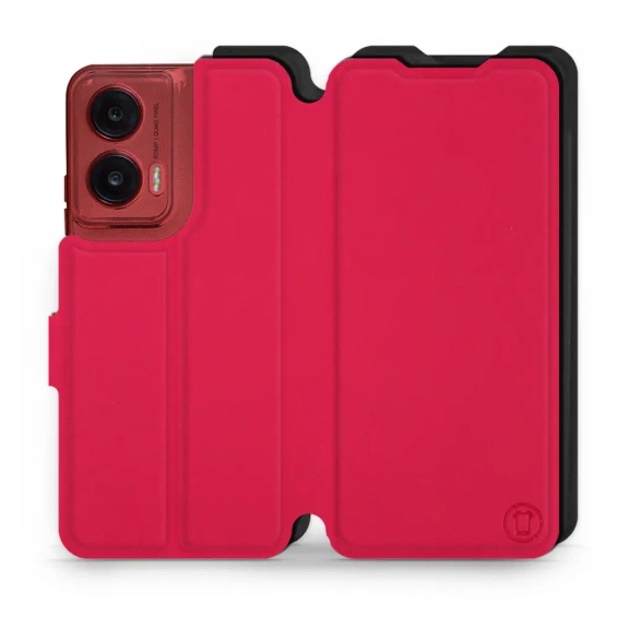 Etui Soft Touch do Motorola Moto G35 5G - wzór Żywa czerwień z czernią