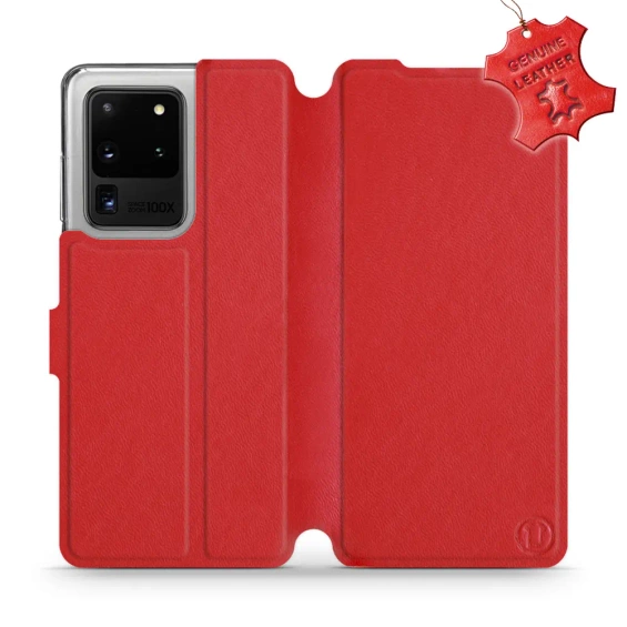 Phone Case Samsung Galaxy S20 Ultra - Design Red Leather