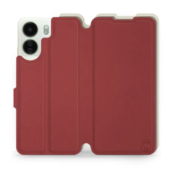 Phone Case Xiaomi Redmi 13C - Design Dark Red with Platinum